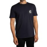 Armani Exchange Erkek kısa kollu yan monogram logolu tişört, mavi (deep navy), XXL