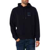 Armani Exchange Erkek Limited Edition a Line Logo Streç Pamuk Poli Kapüşonlu İpli Sweatshirt, Lacivert, M