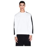 Armani Exchange Erkek Logo Bant Crewneck Sweatshirt, Kırık beyaz, XL