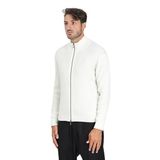 Armani Exchange Erkek Long Sleeve Back Logo Patch Zip Closure Cardigan Sweater (1'li paket), beyaz (Off White), XL