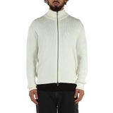 Armani Exchange Erkek Long Sleeve Back Logo Patch Zip Closure Cardigan Sweater, beyaz (Off White), L