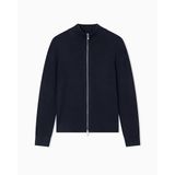 Armani Exchange Erkek Long Sleeve Back Logo Patch Zip Closure Cardigan Sweater, mavi (deep navy), XXL