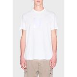 Armani Exchange Erkek One Block Up, Rubbered and Satin Logo T-Shirt (1'li paket), beyaz (Off White), L