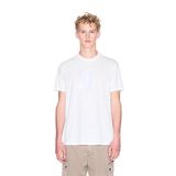 Armani Exchange Erkek One Block Up, Rubbered and Satin Logo T-Shirt (1'li paket), beyaz (Off White), M