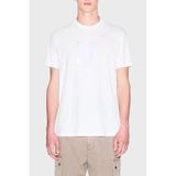 Armani Exchange Erkek One Block Up, Rubbered and Satin Logo T-Shirt (1'li paket), beyaz (Off White), S