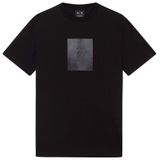 Armani Exchange Erkek One Block Up, Rubbered and Satin Logo T-Shirt (1'li paket), Siyah, L