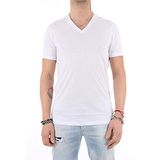 Armani Exchange Erkek Pima Cotton V yaka tişört, Weiß, S