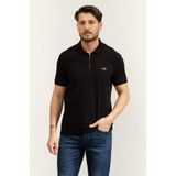 Armani Exchange Erkek Polo Yaka T-Shirt, Siyah, XL
