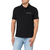 Armani Exchange Erkek Regular Fit Stretch Cotton Signature Logo Polo Tişört, Siyah, XXL
