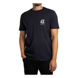 Armani Exchange Erkek Regular Fit Yazı Logolu Pamuklu T-Shirt - Lacivert - XL