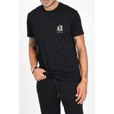 Armani Exchange Erkek Regular Fit Yazı Logolu Pamuklu T-Shirt - Siyah - Black Beauty