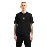 Armani Exchange Erkek Simge Projesi, Nakışlı Logo Tişört, siyah, XL