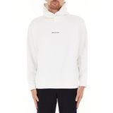 Armani Exchange Erkek Small Front and Back Cotton French Terry kapüşonlu sweatshirt, beyaz (Off White), S