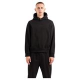 Armani Exchange Erkek Small Front and Back Cotton French Terry kapüşonlu sweatshirt, Siyah, L