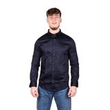 Armani Exchange Erkek Smart Stretch Saten Günlük Gömlek, Mavi, S