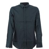 Armani Exchange Erkek Smart Stretch Saten Günlük Gömlek, Mavi, XL