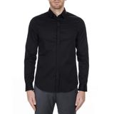 Armani Exchange Erkek Smart Stretch Saten Günlük Gömlek, Siyah, M