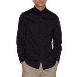 Armani Exchange Erkek Smart Stretch Saten Günlük Gömlek, Siyah, XXL