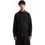 Armani Exchange Erkek Uzun Kol Normal Gömlek Yaka Günlük Siyah Gömlek XM000431 AF13131-FC041 - 2XL