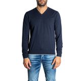 Armani Exchange Erkek V yaka, işlemeli ön logo kazak, lacivert, S