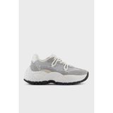 Armani Exchange Hakiki Deri Karışımlı Süet Detaylı Kalın Taban Sneaker Ayakkabı Bayan Ayakkabı XW001627 AF17447 MZ293 - Gri - Beyaz