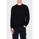 Armani Exchange Jakarlı Logo Baskılı Regular Fit Bisiklet Yaka Kazak Erkek Kazak XM001316 AF10454 UC001 - Siyah