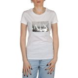 Armani Exchange Kadın Basic Tişört Logo On Bust T-Shirt, Beyaz, S