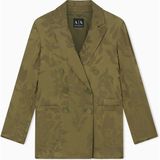 Armani Exchange Kadın Çentikli Yaka Düğme Kapama Uzun Kol Klasik Kesim Yeşil Ceket XW002010 AF21551-F7050 - 36