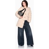 Armani Exchange Kadın Elastik Manşetler Uzun Kol Kapüşon Yaka Cepli Ekru Kaban XW000652 AF15984-U1051 - XL