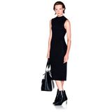 Armani Exchange Kadın Kaplumbağa Yaka, Dar Kesim, Kolsuz, Arka Logolu Elbise, Siyah, M