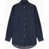 Armani Exchange Kadın Nefes Alabilen Hafif Kumaş Rahat Kesim Uzun Kollu Lacivert Gömlek XW002258 AF21337-MB001