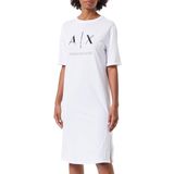 Armani Exchange Kadın Organik Kumaş, Logo T Günlük Elbise, Op. Beyaz, L