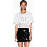 Armani Exchange Kadın Parlak Pullu Dar Kalıp Mini Siyah Etek XW001298 AF16157-MC117