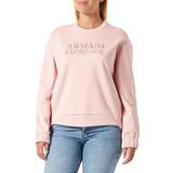 Armani Exchange Kadın polar Studded logolu kazak kapüşonlu sweatshirt, Pembe., XS