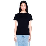 Armani Exchange Kadın Rhine Stone Big On Tone Logo Simple T-Shirt, Siyah, S
