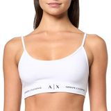 Armani Exchange Kadın Simgesi Dikişsiz Bralette Sütyen, Bianco, M-L