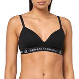 Armani Exchange Kadın Streç Pamuklu Dolgulu Bralette Sütyen, Nero, S