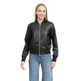 Armani Exchange Kadın Suni Deri Bomber Ceket, Siyah, XS