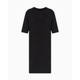 Armani Exchange Kadın Tonal Simge Logo Tişört Elbise, Siyah, XS