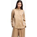Armani Exchange Kadın Uzun Kollu Düğme Kapamalı Parlak Kumaş Ax Yazı Desenli Çok Renkli Gömlek XW000567 AF12055-F1018