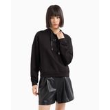 Armani Exchange Kapüşon Yaka Baskılı Sweatshırt, M, 5003185256, Siyah, kadın