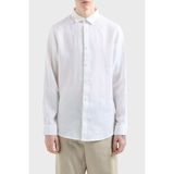 Armani Exchange Keten Regular Fit Düz Yaka Gömlek Erkek Gömlek XM001221 AF14619 U0001 - Beyaz