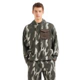 Armani Exchange Kontrast Cep Kapşonlu Sweatshirt ile Erkek Camo Baskı, Yeşil Kamuflaj, M