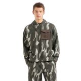 Armani Exchange Kontrast Cep Kapşonlu Sweatshirt ile Erkek Camo Baskı, Yeşil Kamuflaj, S