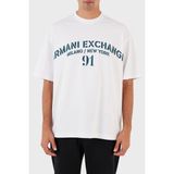 Armani Exchange Logo Baskılı Bisiklet Yaka Pamuk Relaxed Fit T-Shirt Erkek 6rztld ZJ9JZ 91AG - Beyaz - XS