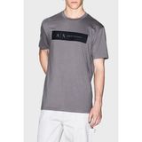 Armani Exchange Logo Baskılı Pamuklu Regular Fit Bisiklet Yaka T Shirt Erkek T Shirt XM001425 AF10361 U8092 - Koyu Gri - 2XL