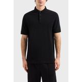 Armani Exchange Logo Baskılı Pamuklu Regular Fit Düğmeli Polo Yaka T Shirt Erkek Polo Yaka T Shirt XM000307 AF10366 UC001 - Siyah