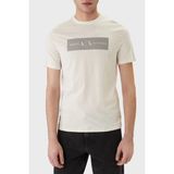 Armani Exchange Logolu % 100 Pamuk Regular Fit Bisiklet Yaka T Shirt Erkek T Shirt XM002472 AF10356 U1074 - Krem