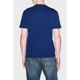 Armani Exchange Logolu % 100 Pamuk Slim Fit Bisiklet Yaka T Shirt Erkek T Shirt XM003094 AF21323 UB095 - 2XL - Mavi