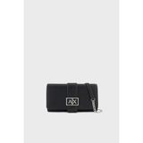 Armani Exchange Logolu Çıkarılabilir Zincir Askılı Cüzdan Bayan Cüzdan XW000358 AF12039 UC001 - Siyah